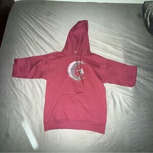 Burgundy Moon Graphic Hoodie